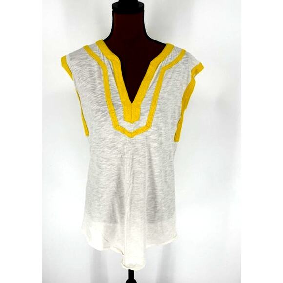 J. Crew Retro Summer Swimsuit Cover-Up in White and Yellow – Size XXS - Picture 1 of 8